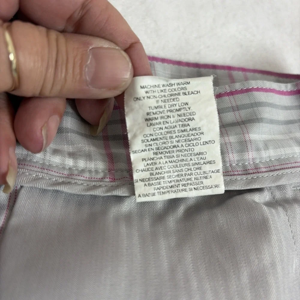 PGA Tour Men's Golf Shorts Size 42 Gray/Pink‎ Plaid Flat Front Polyester